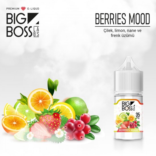 Big Boss Berries Mood 30 ML Likit  en uygun fiyatlar ile ozelbuhar.coda! Big Boss Berries Mood 30 ML Likit özellikleri, fiyatı, incelemesi, yorumları ve taksit seçenekleri için hemen tıklayın!