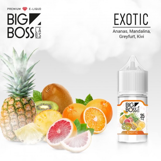 Big Boss Exotic 30 ML Salt Likit  en uygun fiyatlar ile ozelbuhar.coda! Big Boss Exotic 30 ML Salt Likit özellikleri, fiyatı, incelemesi, yorumları ve taksit seçenekleri için hemen tıklayın!