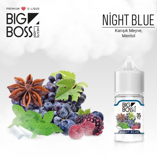 Big Boss Night Blue 30 ML Salt Likit  en uygun fiyatlar ile ozelbuhar.coda! Big Boss Night Blue 30 ML Salt Likit özellikleri, fiyatı, incelemesi, yorumları ve taksit seçenekleri için hemen tıklayın!