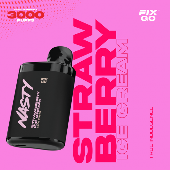 Nasty Fix Go 3000 Strawberry Icecream  en uygun fiyatlar ile ozelbuhar.coda! Nasty Fix Go 3000 Strawberry Icecream özellikleri, fiyatı, incelemesi, yorumları ve taksit seçenekleri için hemen tıklayın!