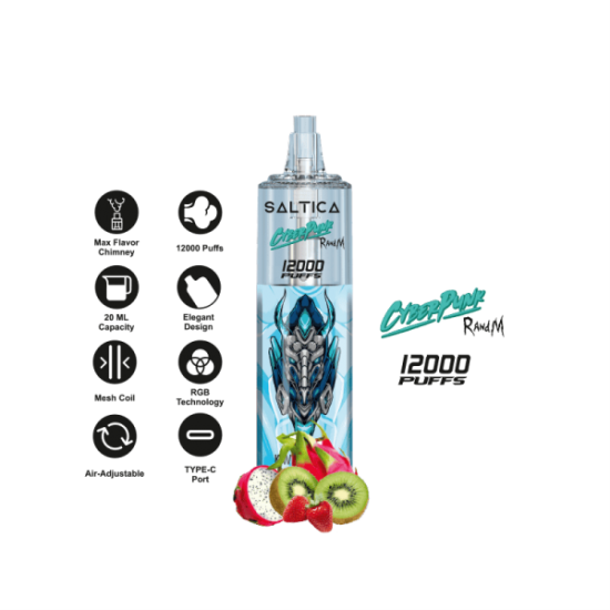 Saltica Cyberpunk 12000 Kiwi Dragon Berry  en uygun fiyatlar ile ozelbuhar.coda! Saltica Cyberpunk 12000 Kiwi Dragon Berry özellikleri, fiyatı, incelemesi, yorumları ve taksit seçenekleri için hemen tıklayın!