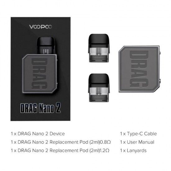 Voopoo Drag Nano 2 Pod 800mAh  en uygun fiyatlar ile ozelbuhar.coda! Voopoo Drag Nano 2 Pod 800mAh özellikleri, fiyatı, incelemesi, yorumları ve taksit seçenekleri için hemen tıklayın!